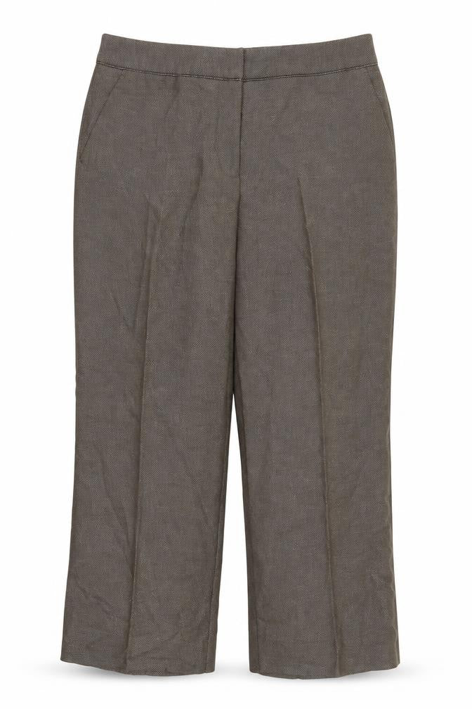 Womens UK Size 12 NEXT Regular Fit Cropped Brown Trousers