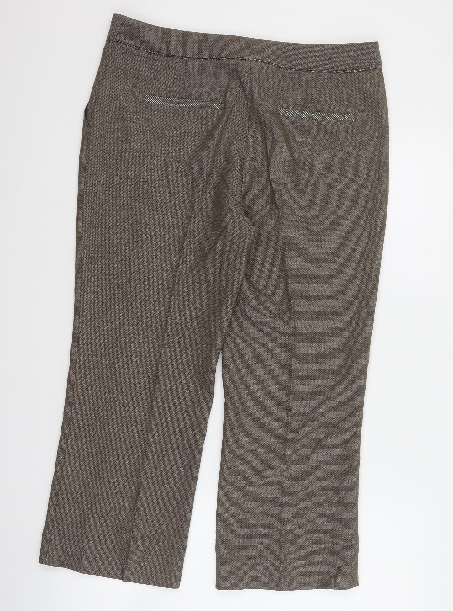 Womens UK Size 12 NEXT Regular Fit Cropped Brown Trousers