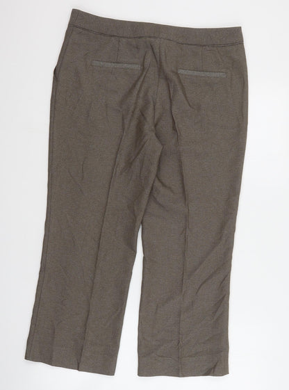 Womens UK Size 12 NEXT Regular Fit Cropped Brown Trousers
