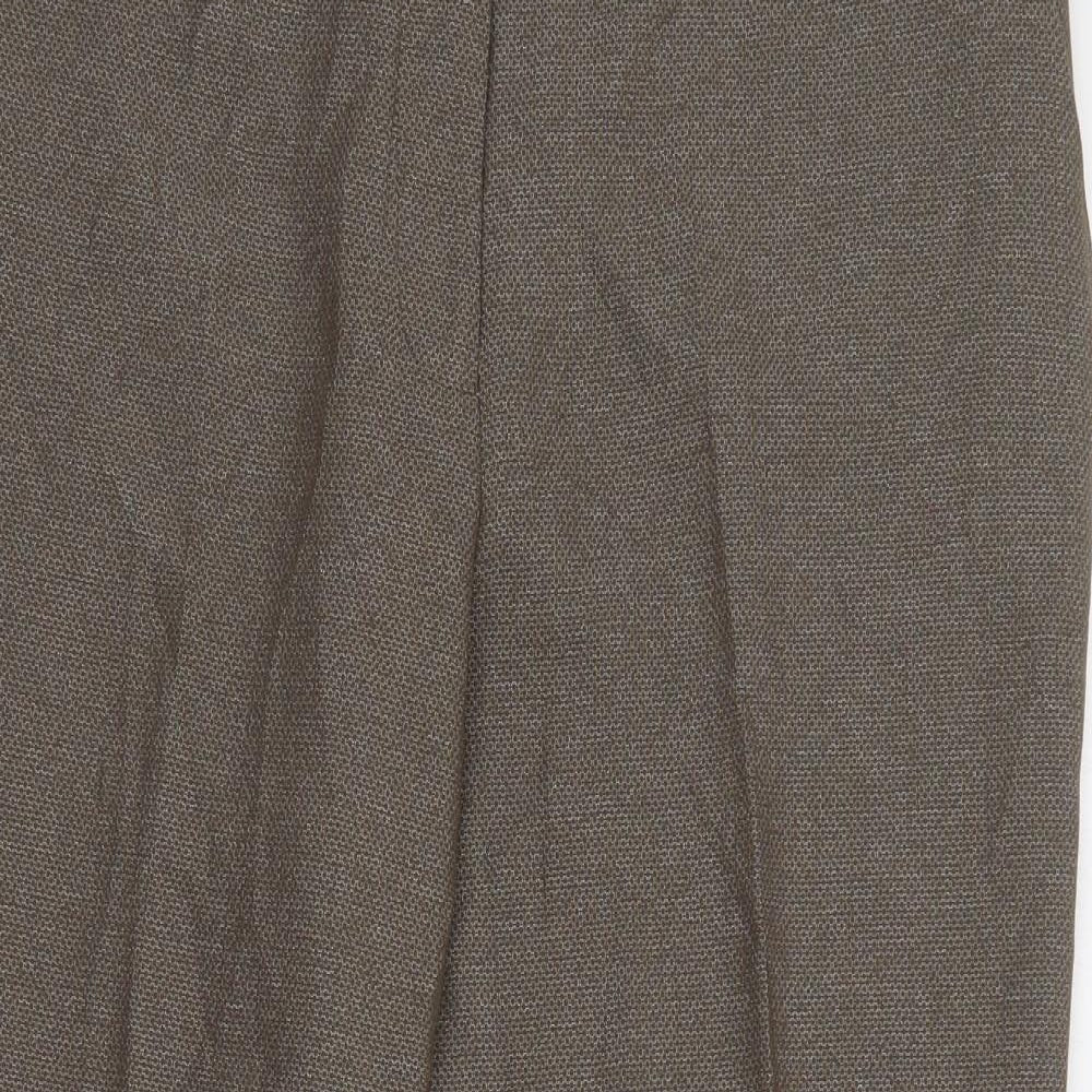 Womens UK Size 12 NEXT Regular Fit Cropped Brown Trousers