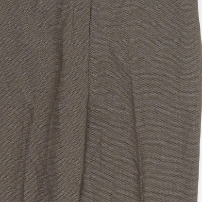 Womens UK Size 12 NEXT Regular Fit Cropped Brown Trousers