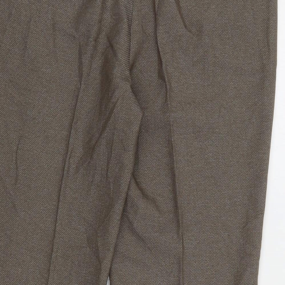 Womens UK Size 12 NEXT Regular Fit Cropped Brown Trousers
