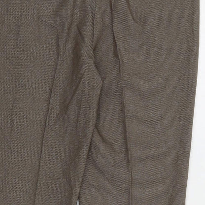 Womens UK Size 12 NEXT Regular Fit Cropped Brown Trousers