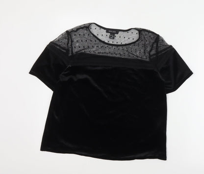 Womens UK Size 10 New Look Black Basic T-Shirt
