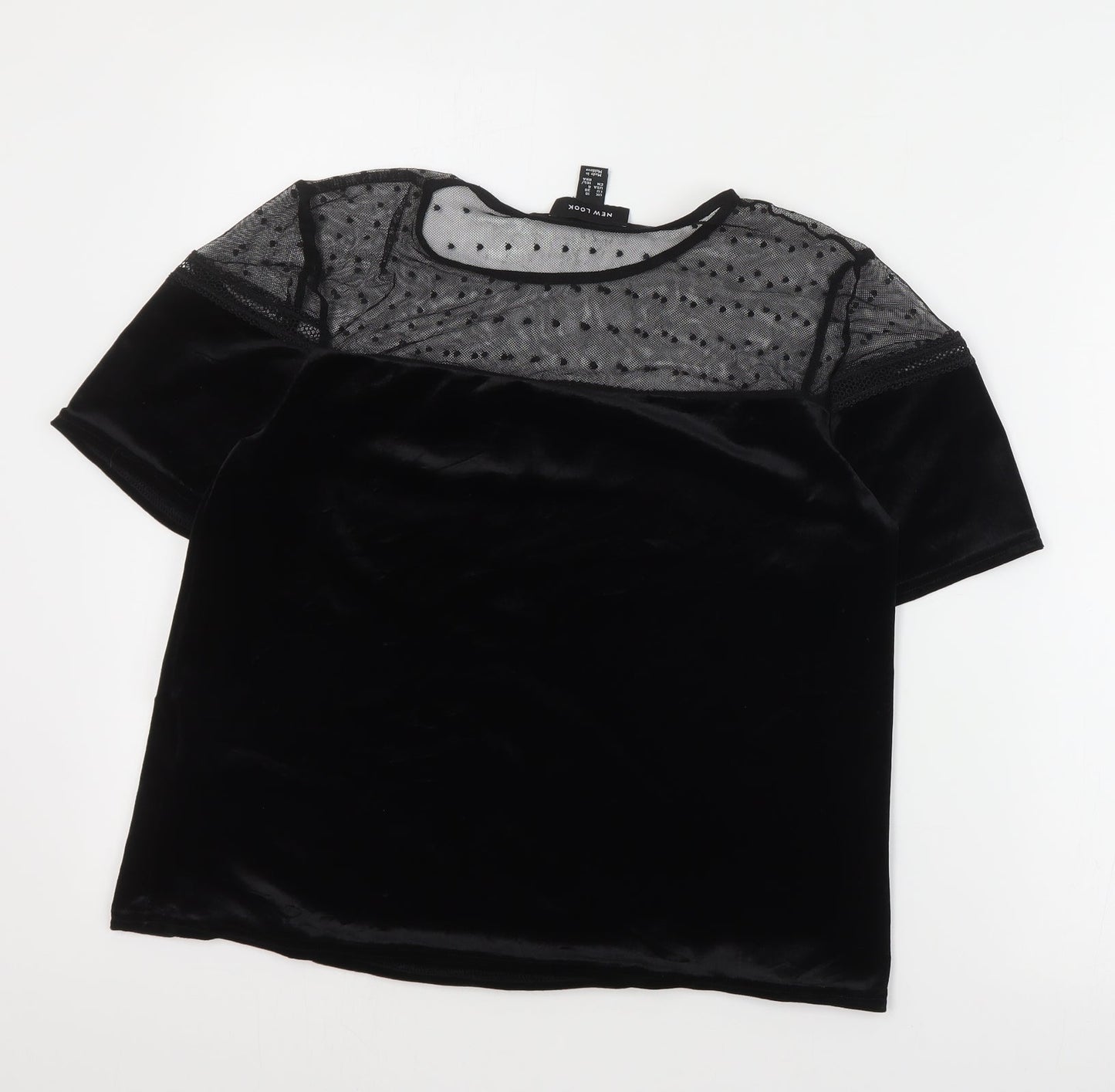 Womens UK Size 10 New Look Black Basic T-Shirt