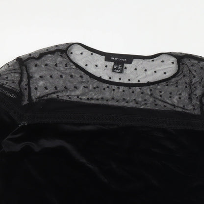 Womens UK Size 10 New Look Black Basic T-Shirt