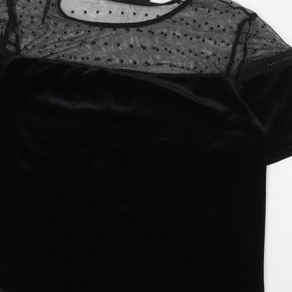 Womens UK Size 10 New Look Black Basic T-Shirt