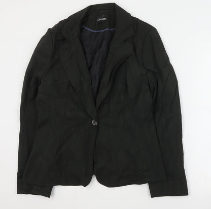 George Womens Grey Striped Polyester Jacket Suit Jacket Size 16