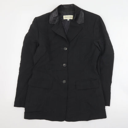 Histoire de Plaire Womens Black  Polyester Jacket Suit Jacket Size M