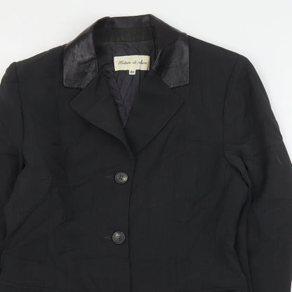 Histoire de Plaire Womens Black  Polyester Jacket Suit Jacket Size M