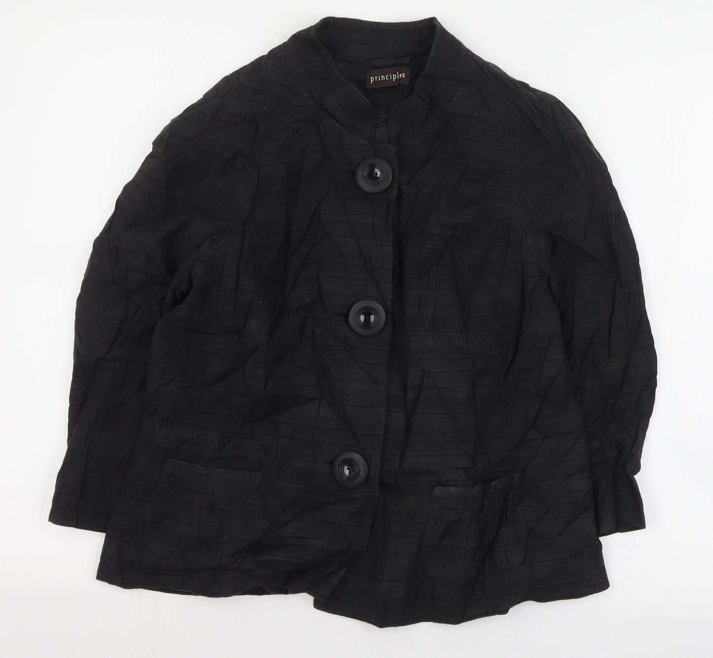 Principles Womens Black Striped  Jacket  Size 14  Button