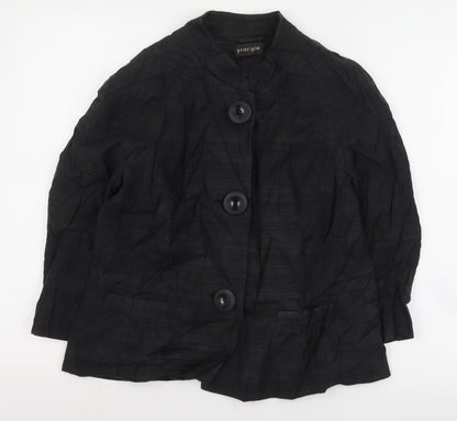 Principles Womens Black Striped  Jacket  Size 14  Button