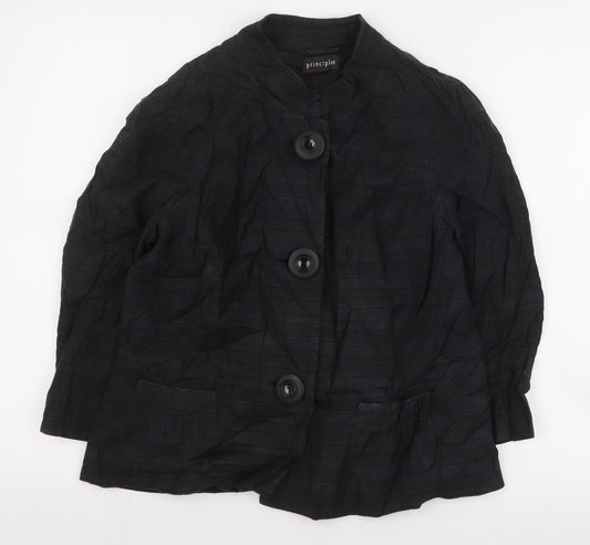 Principles Womens Black Striped  Jacket  Size 14  Button