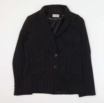 Primark Womens Black Striped Polyester Jacket Suit Jacket Size 12