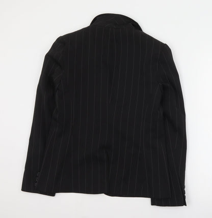 Primark Womens Black Striped Polyester Jacket Suit Jacket Size 12