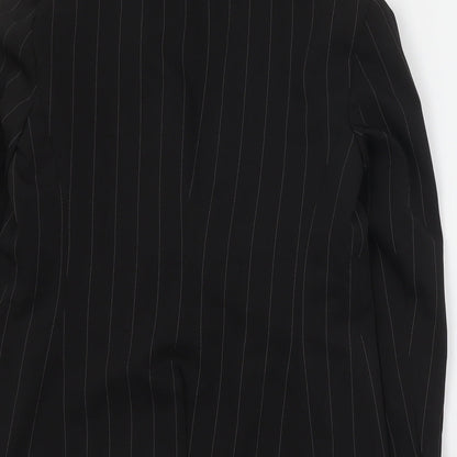 Primark Womens Black Striped Polyester Jacket Suit Jacket Size 12
