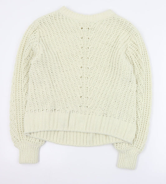 Womens UK Size XS H&M Beige Pullover Jumper