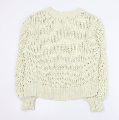 Womens UK Size XS H&M Beige Pullover Jumper