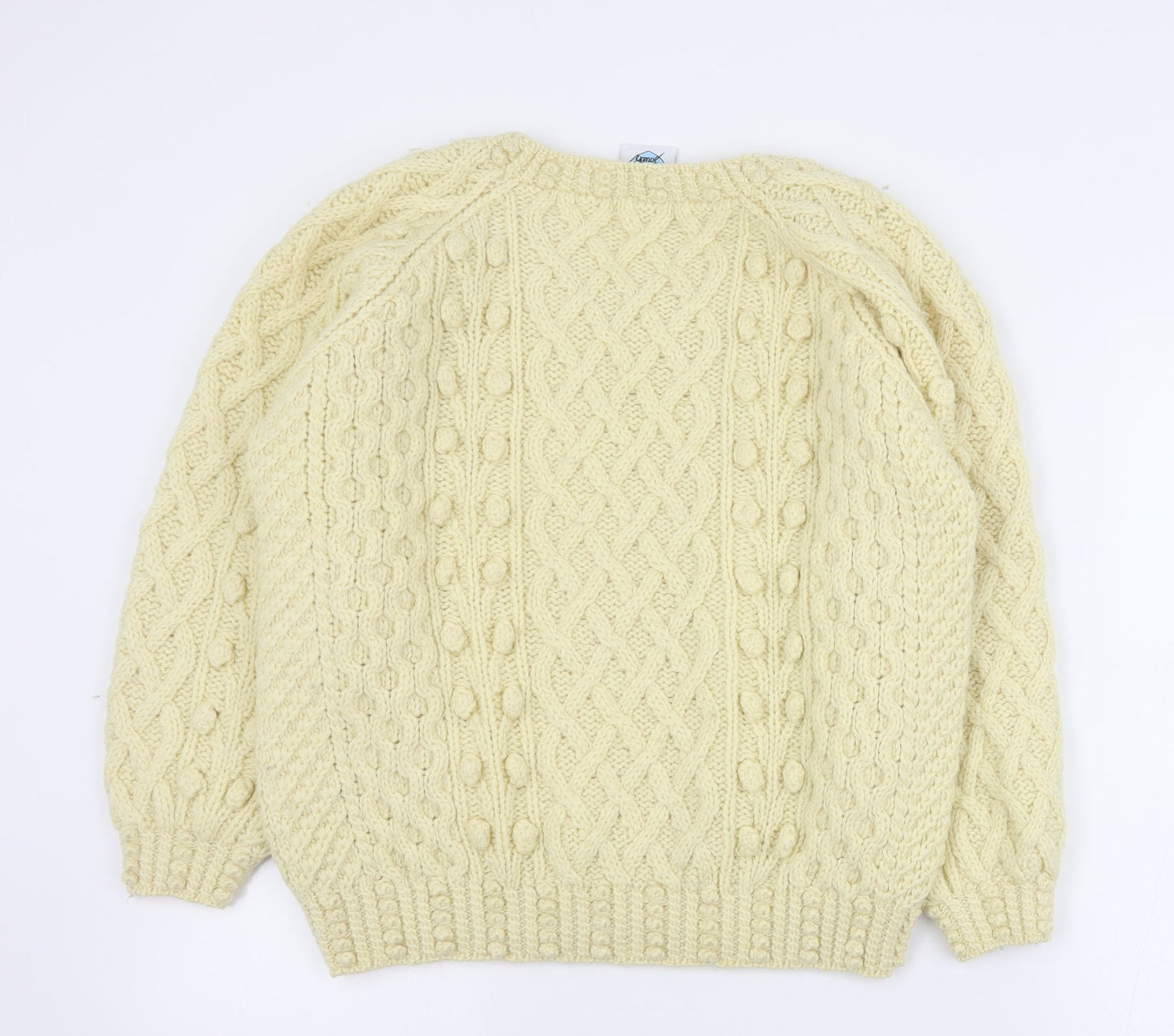 Loving Youth Womens Beige Round Neck  Acrylic Pullover Jumper Size S