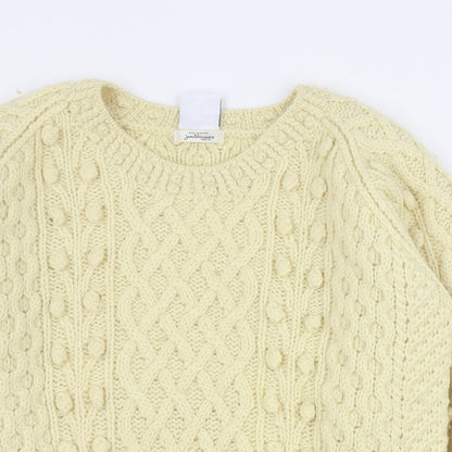 Loving Youth Womens Beige Round Neck  Acrylic Pullover Jumper Size S