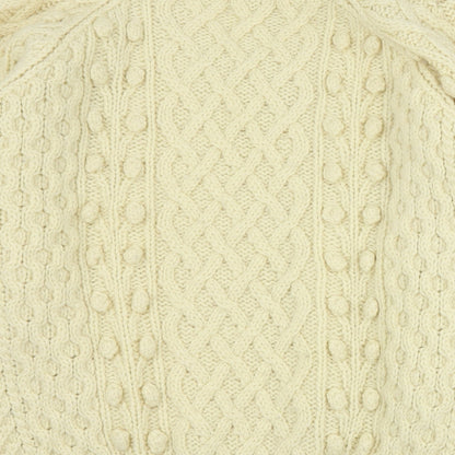 Loving Youth Womens Beige Round Neck  Acrylic Pullover Jumper Size S