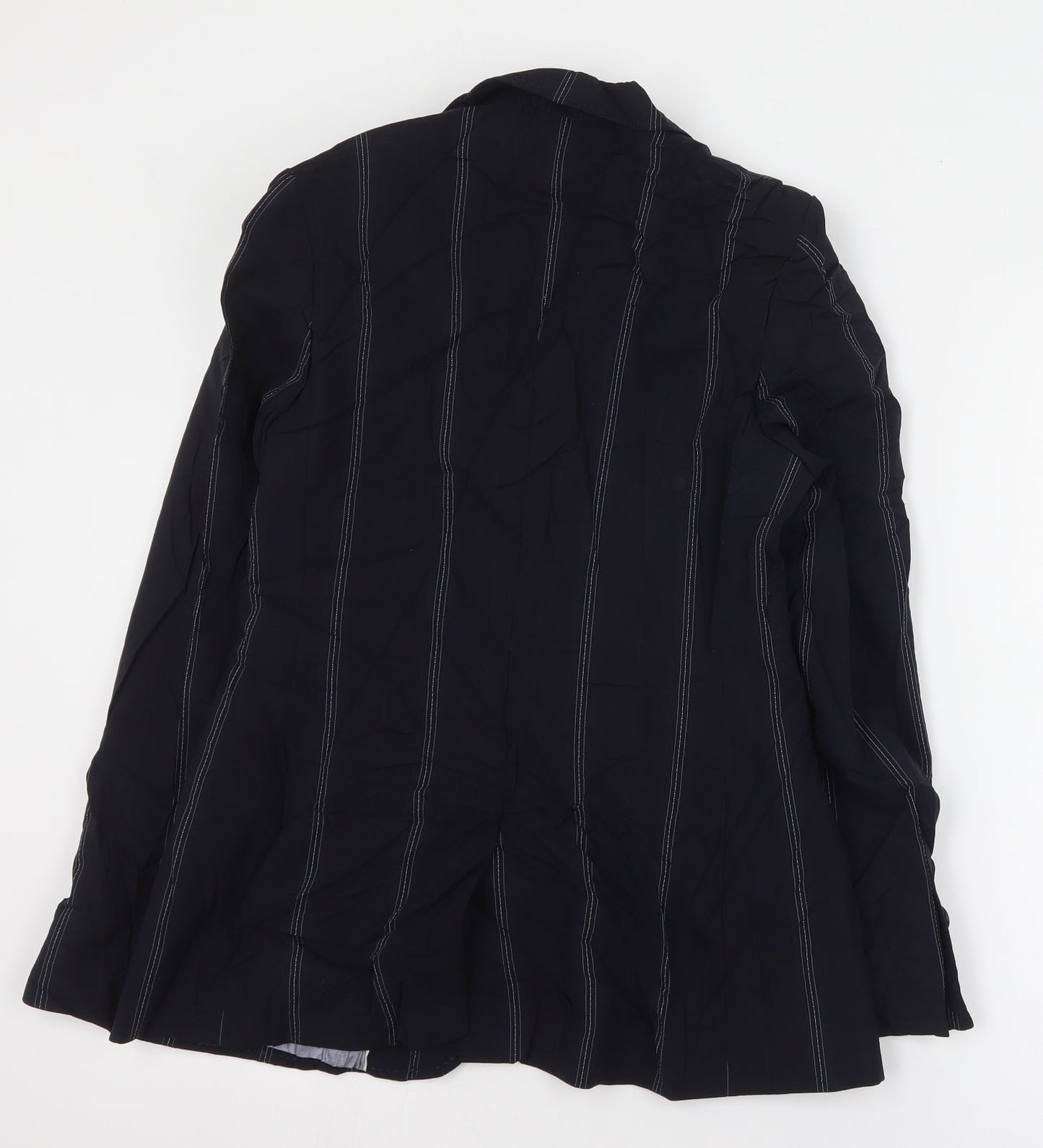 NEXT Womens Blue Striped Wool Jacket Suit Jacket Size 8