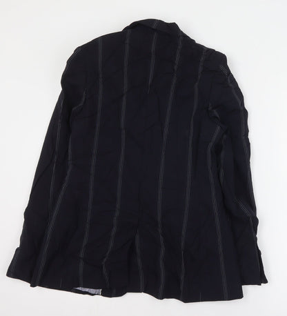 NEXT Womens Blue Striped Wool Jacket Suit Jacket Size 8