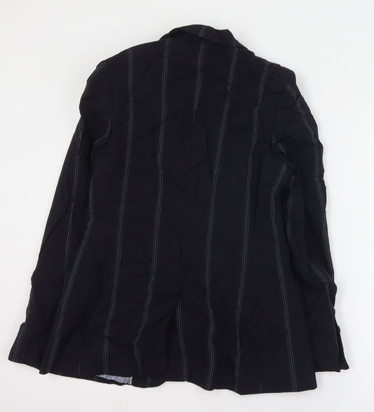 NEXT Womens Blue Striped Wool Jacket Suit Jacket Size 8