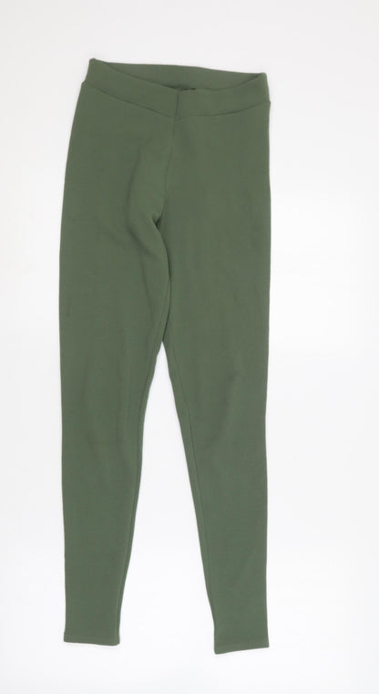 Womens UK Size 10 PRETTYLITTLETHING Regular Fit Jegging Green Trousers