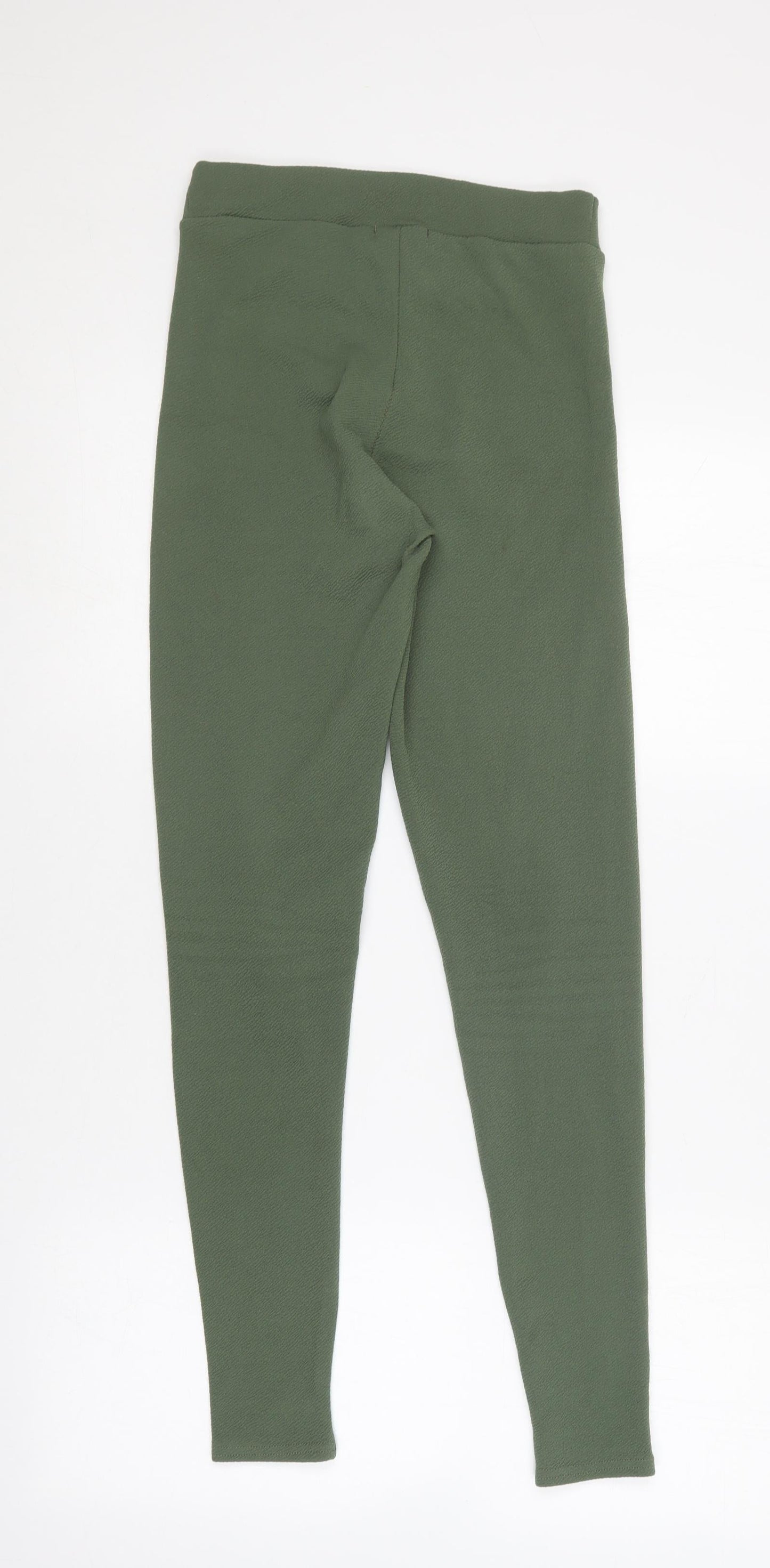 Womens UK Size 10 PRETTYLITTLETHING Regular Fit Jegging Green Trousers