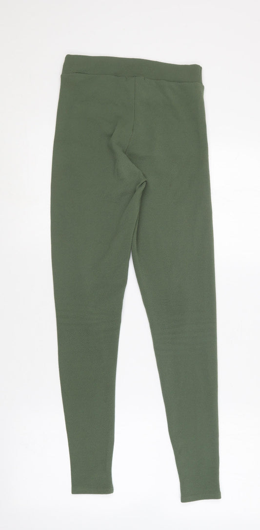 Womens UK Size 10 PRETTYLITTLETHING Regular Fit Jegging Green Trousers