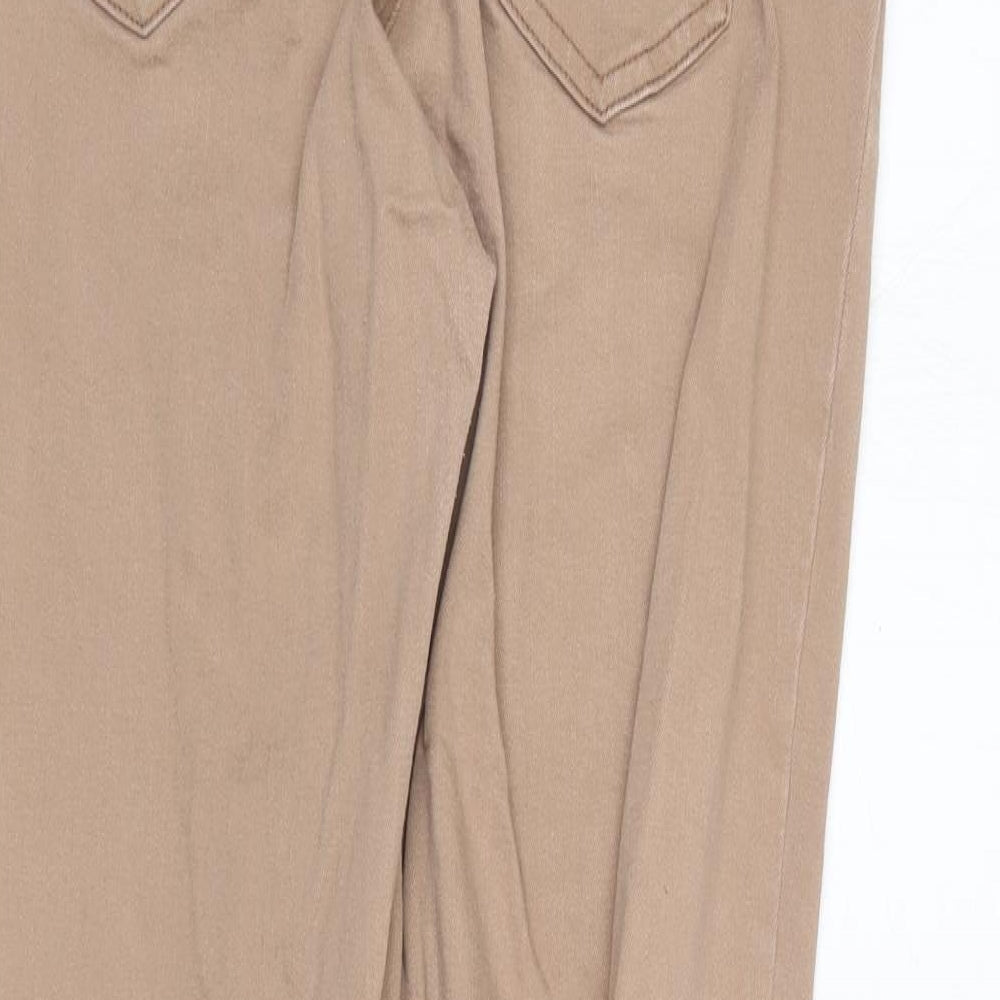 Missguided Womens Brown  Cotton Skinny Jeans Size 12 L27.5 in Regular
