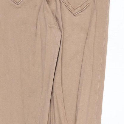 Missguided Womens Brown  Cotton Skinny Jeans Size 12 L27.5 in Regular