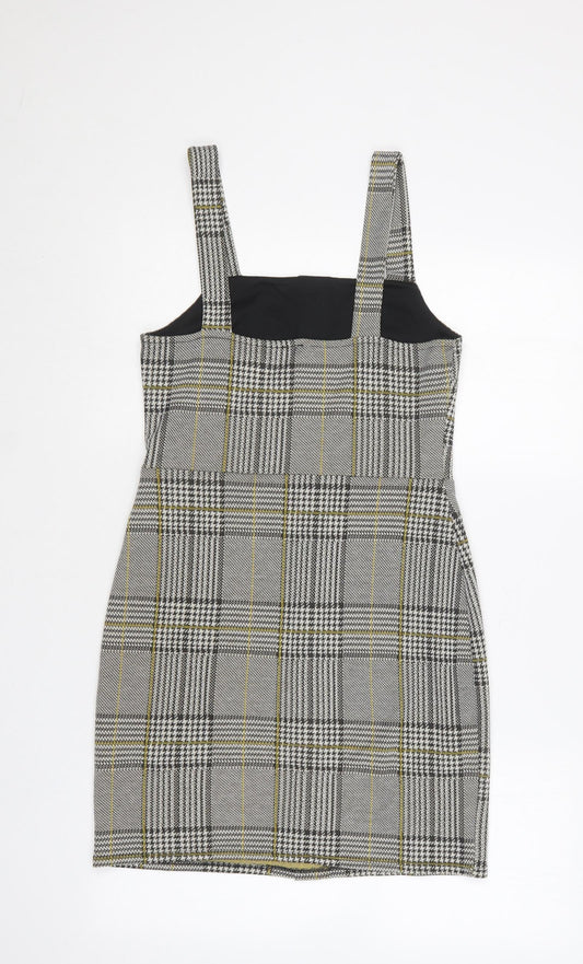 River Island Womens Multicoloured Plaid Polyester Bodycon  Size 10  Square Neck