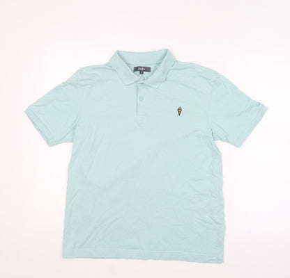 Studio Mens Blue  Cotton  Polo Size S Collared
