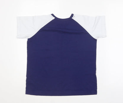 Matalan Boys Blue  Cotton Basic T-Shirt Size 12 Years Round Neck  - The prince