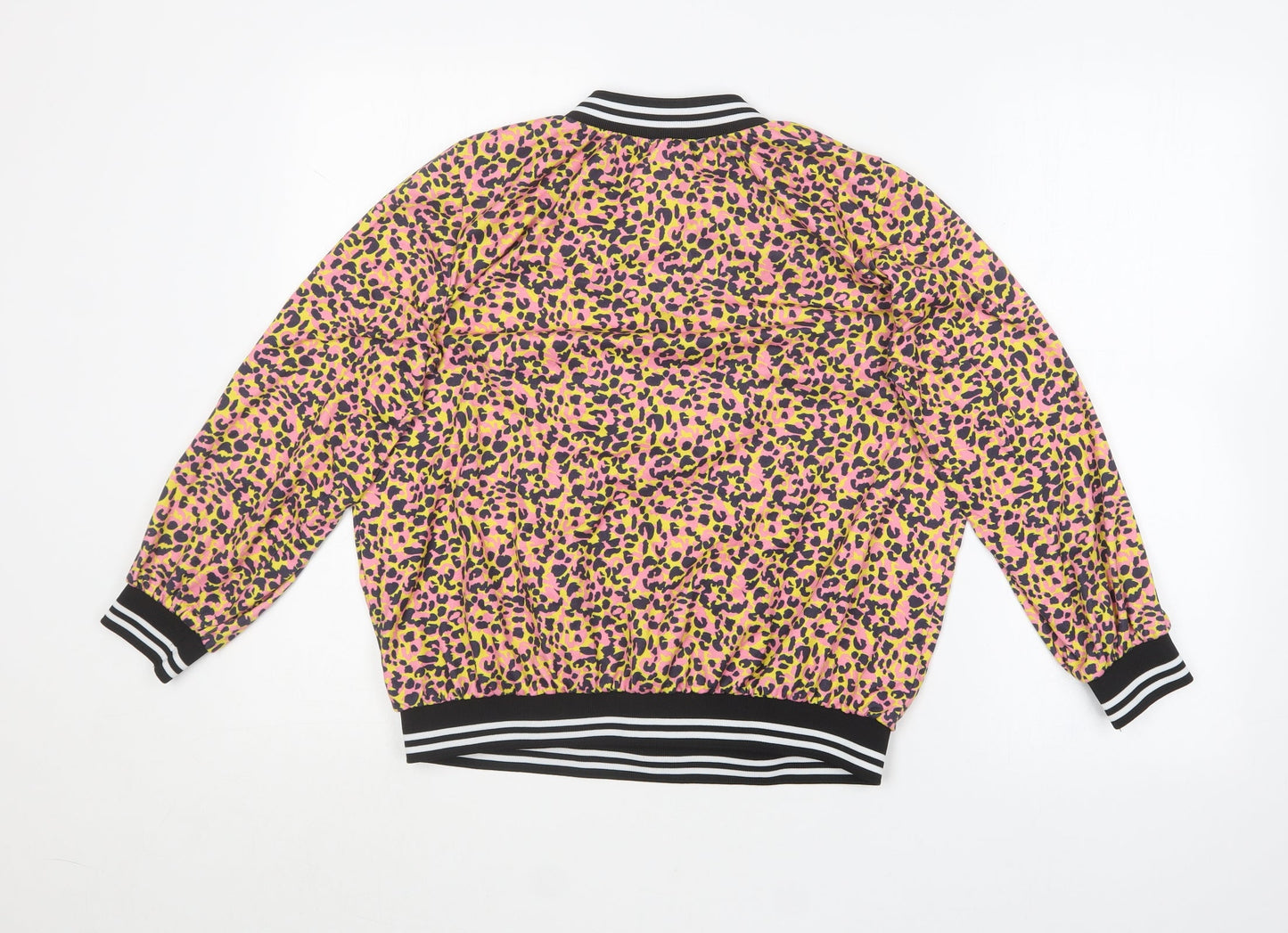 Fm collection Womens Multicoloured V-Neck Animal Print Viscose Pullover Jumper Size M