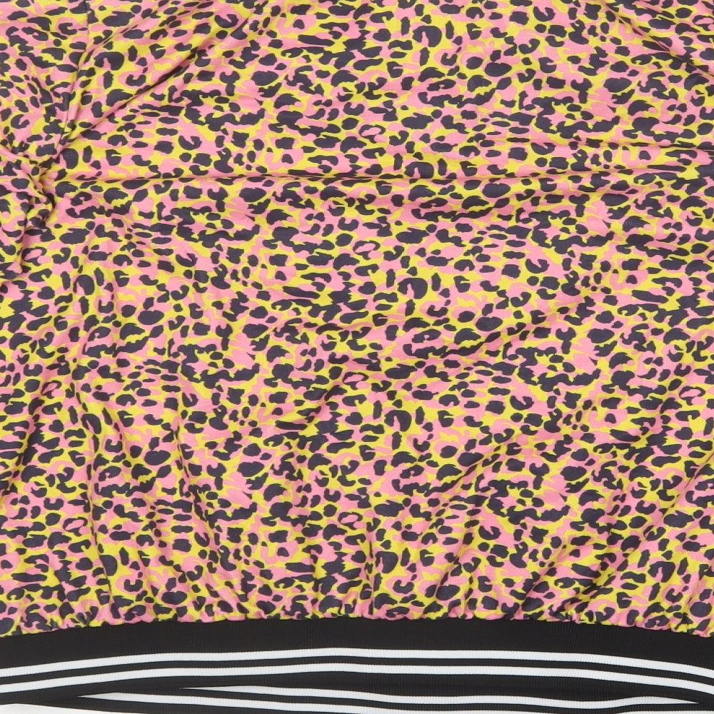 Fm collection Womens Multicoloured V-Neck Animal Print Viscose Pullover Jumper Size M