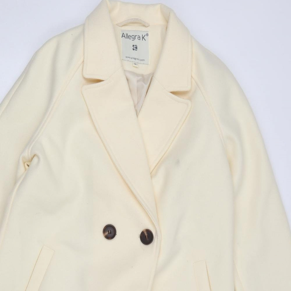 Allegrak Womens Yellow   Overcoat Coat Size M