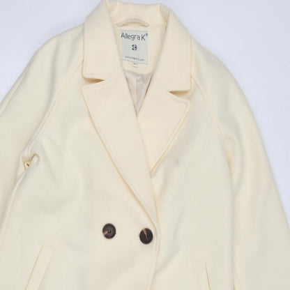 Allegrak Womens Yellow   Overcoat Coat Size M