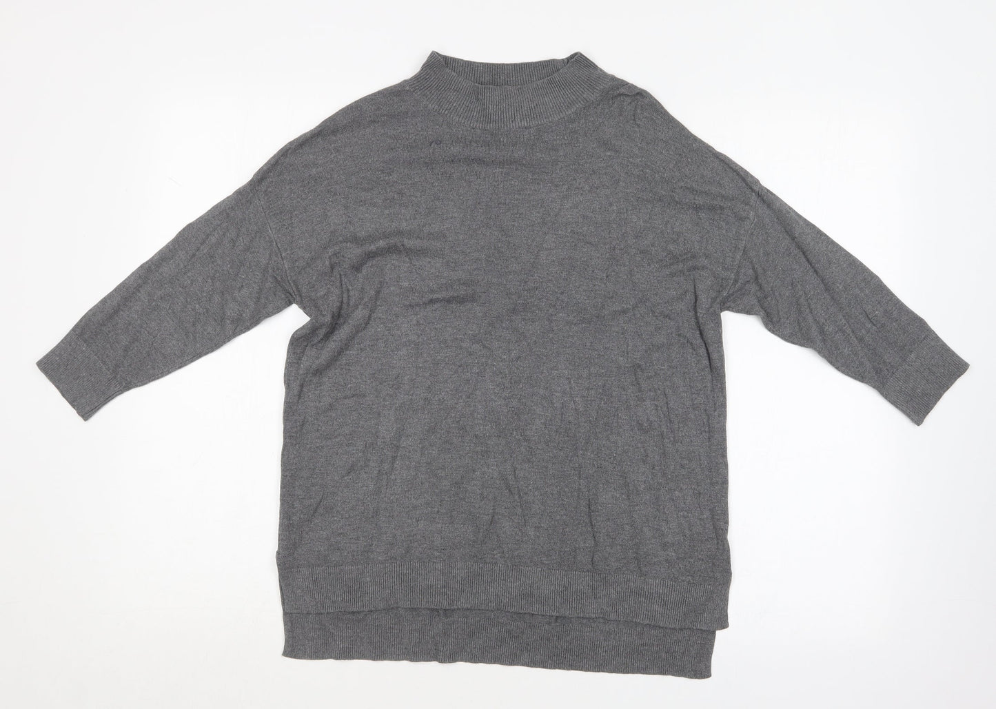 F&F Womens Grey Crew Neck  Cotton Pullover Jumper Size 10