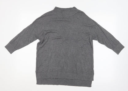 F&F Womens Grey Crew Neck  Cotton Pullover Jumper Size 10
