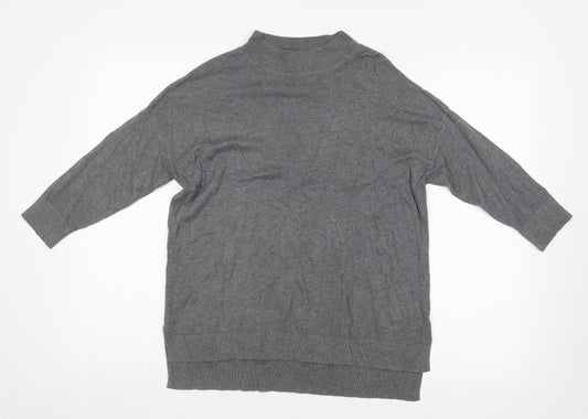 F&F Womens Grey Crew Neck  Cotton Pullover Jumper Size 10