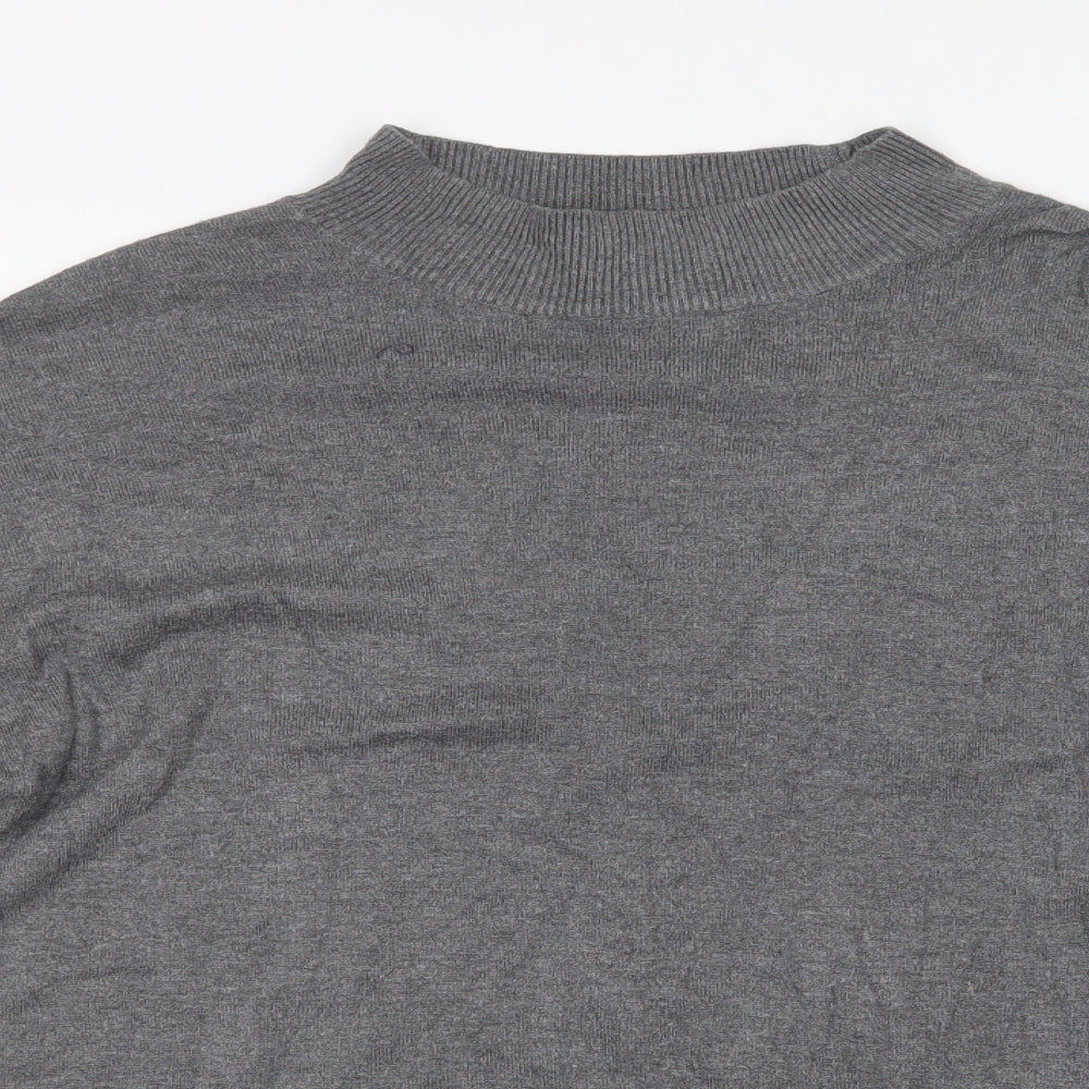 F&F Womens Grey Crew Neck  Cotton Pullover Jumper Size 10