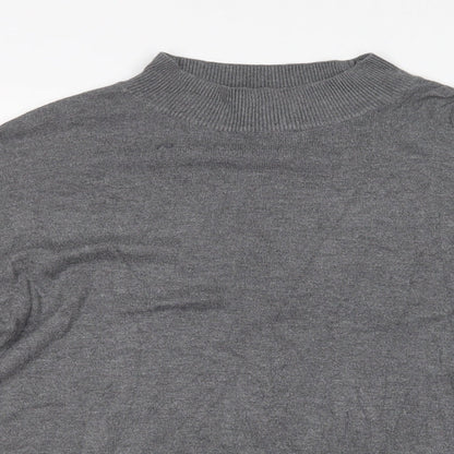 F&F Womens Grey Crew Neck  Cotton Pullover Jumper Size 10