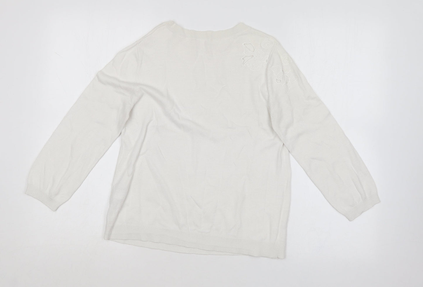 Womens UK Size M Oasis White Pullover Jumper