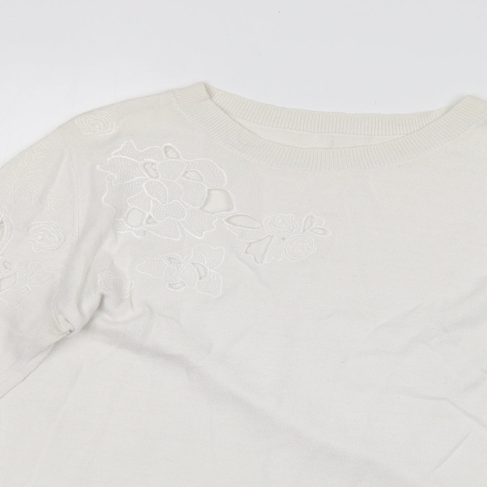 Womens UK Size M Oasis White Pullover Jumper