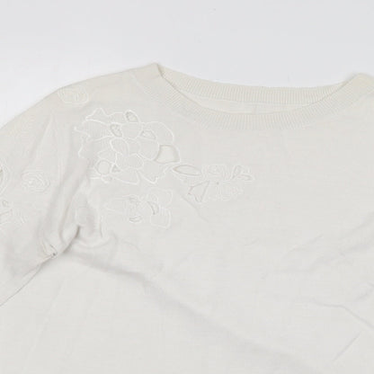 Womens UK Size M Oasis White Pullover Jumper