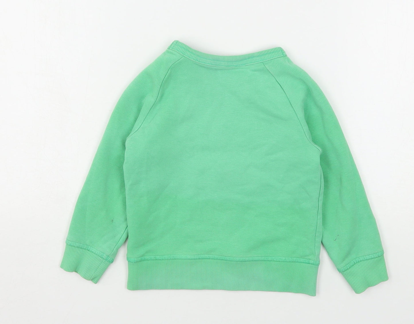 H&M Boys Green  Cotton Pullover Sweatshirt Size 2 Years