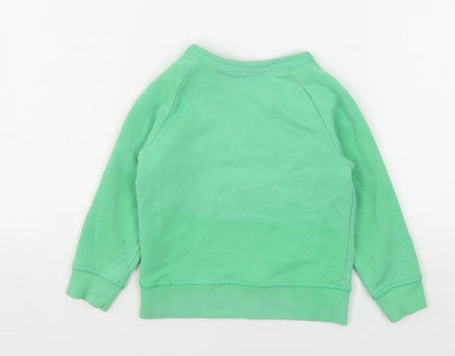 H&M Boys Green  Cotton Pullover Sweatshirt Size 2 Years